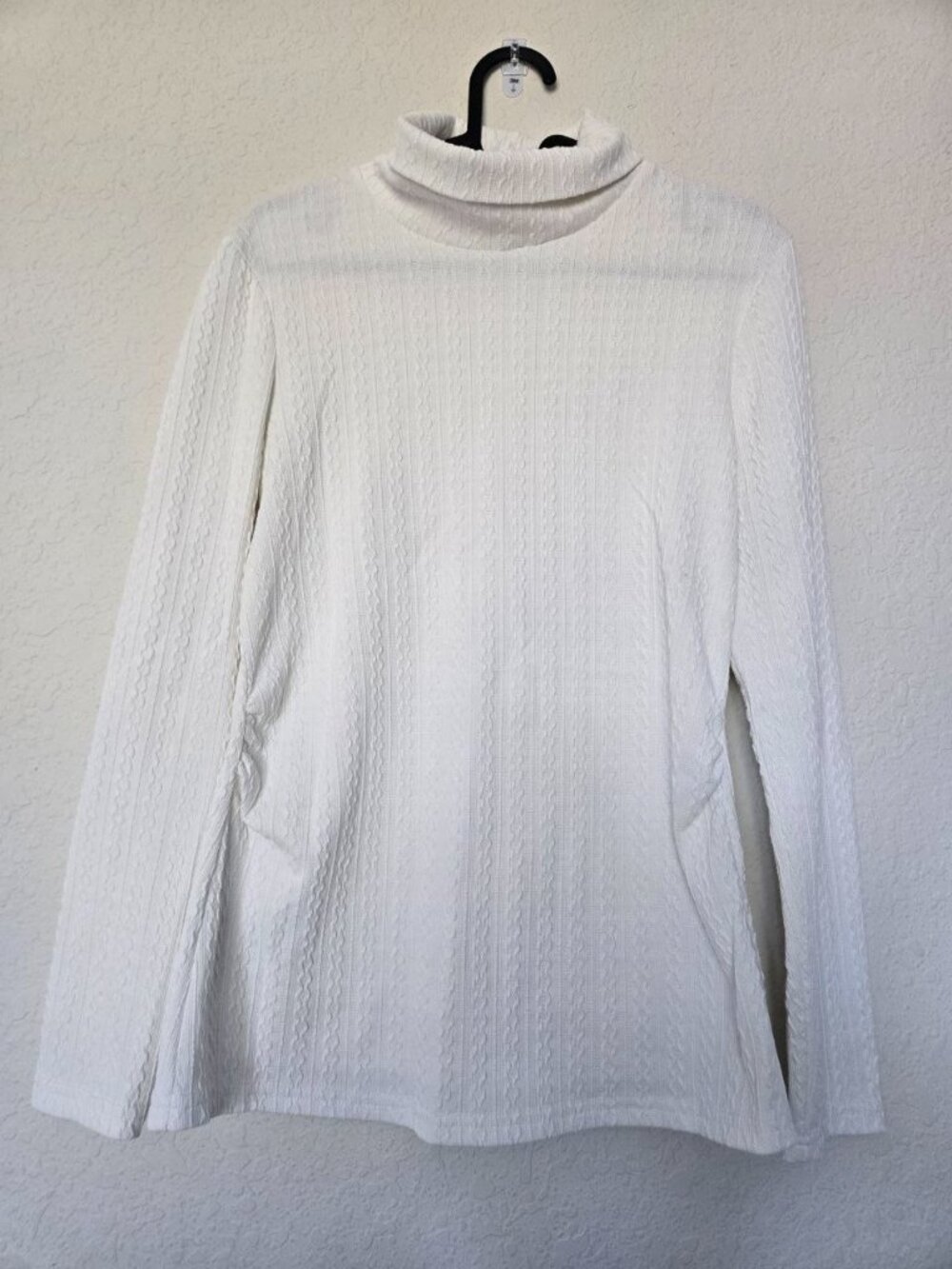 Maternity White Textured Turtleneck Top Size Small Long Sleeve Stretch - Picture 11 of 11